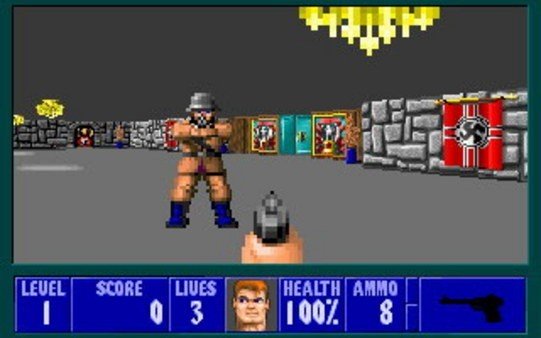 1992年に米IDソフトウェア社が開発した作品『wolfenstein』の画像